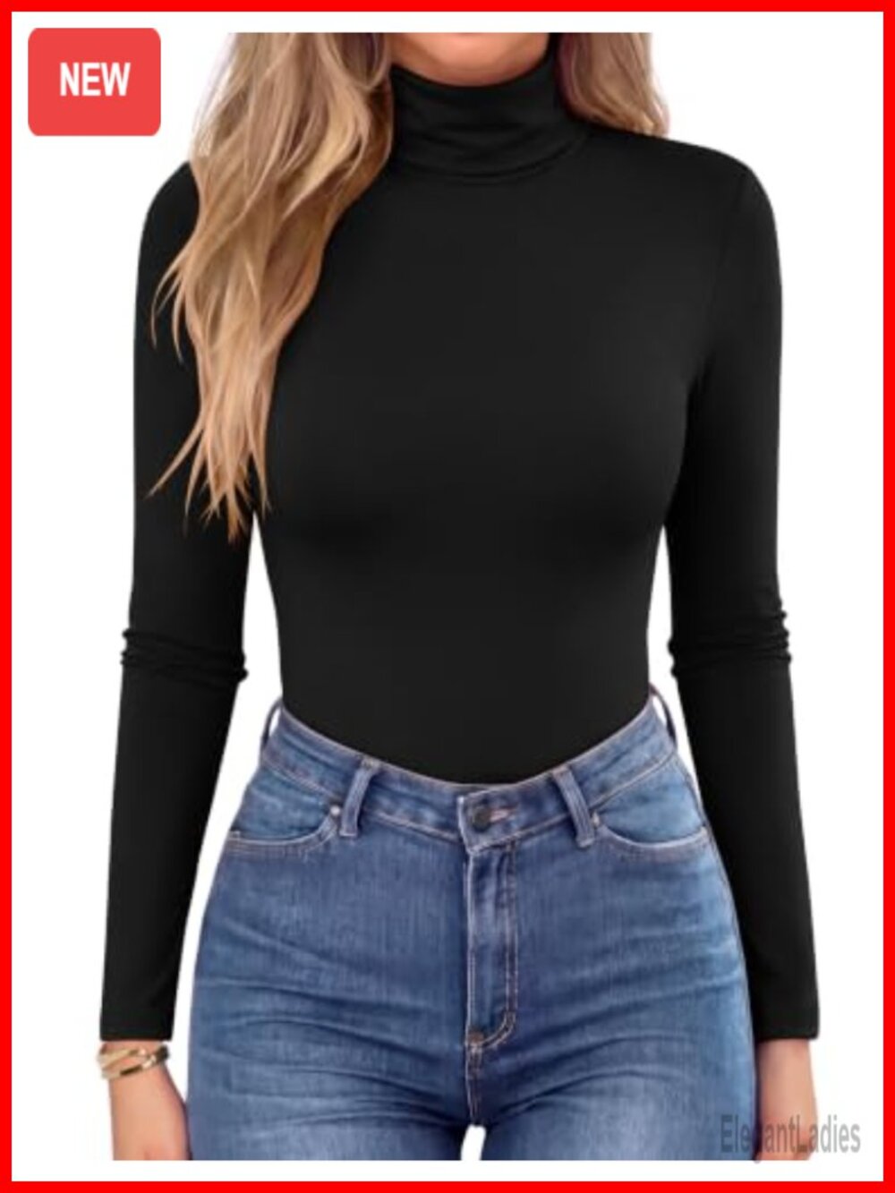 Turtleneck Long Sleeve Top Lightweight Base Layer Slim Fit Pullover